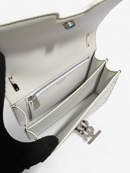 Burberry TB Chain Bag Optic White / Black Lambskin Leather Small