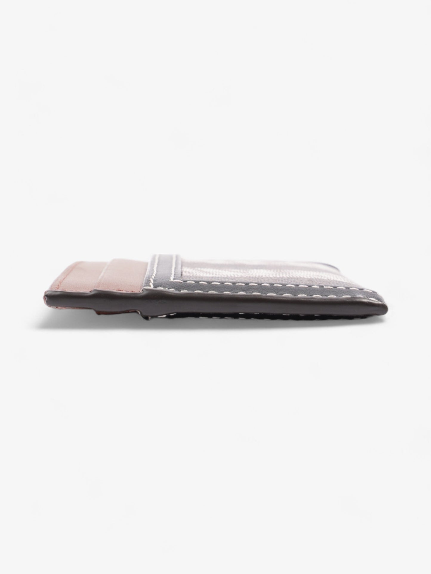 Burberry Check Card Case Dark Birch Brown / Black Coated Canvas