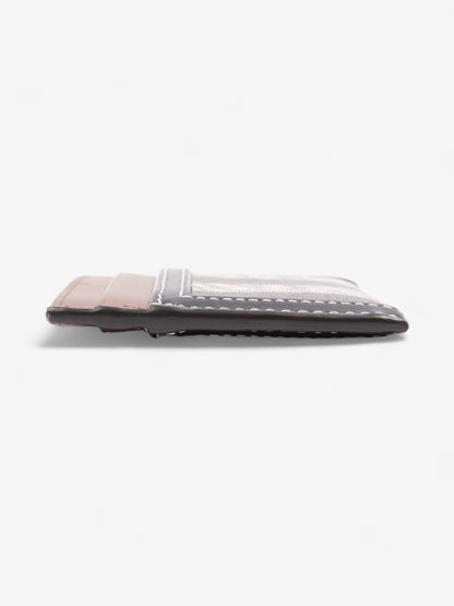 Burberry Check Card Case Dark Birch Brown / Black Coated Canvas