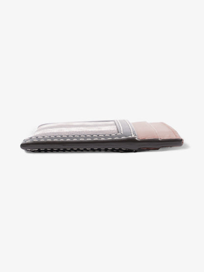 Burberry Check Card Case Dark Birch Brown / Black Coated Canvas