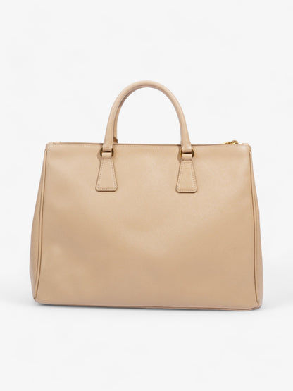 Prada Double Zip Galleria Beige Saffiano Leather