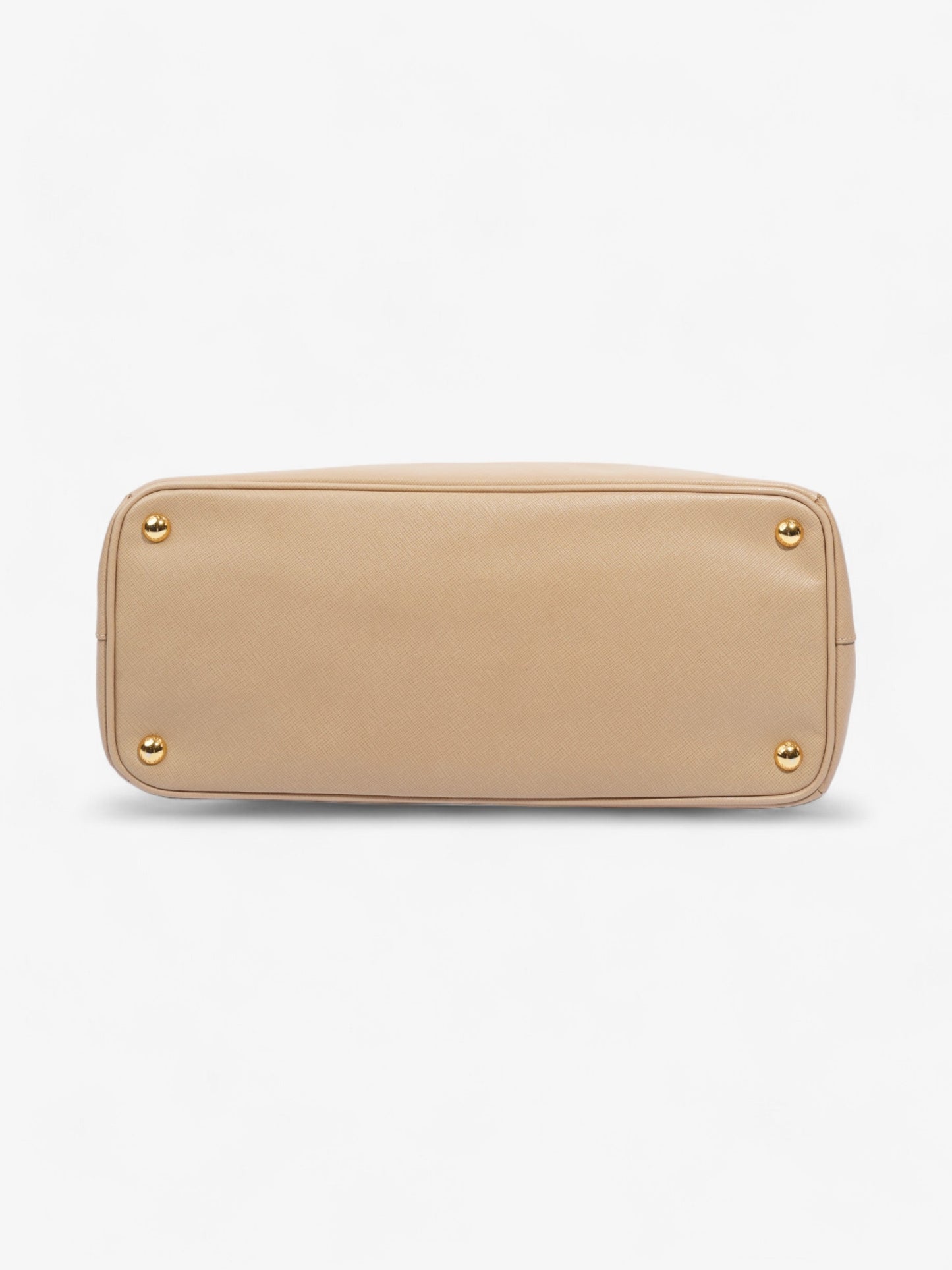 Prada Double Zip Galleria Beige Saffiano Leather