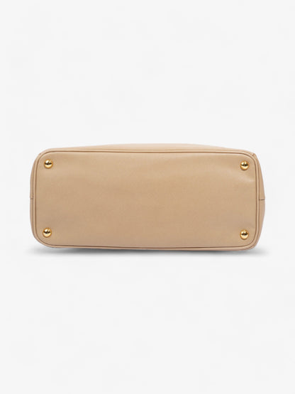Prada Double Zip Galleria Beige Saffiano Leather