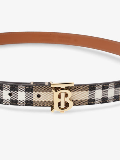 Burberry TB Belt Vintage Check / Light Gold Canvas Medium - 101.5cm