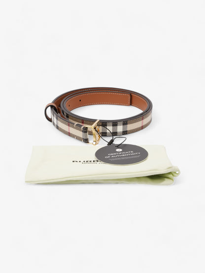 Burberry TB Belt Vintage Check / Light Gold Canvas Medium - 101.5cm