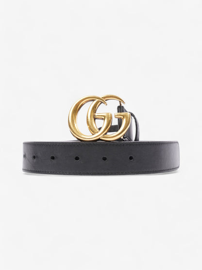 Gucci GG Marmont Belt Black / Gold Leather 80cm / 32"