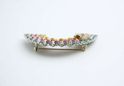 Chanel B18P Leather Rainbow Chain Brooch
