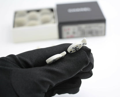 Chanel Vintage 05C Resin Black and White Fishes Stud Earrings