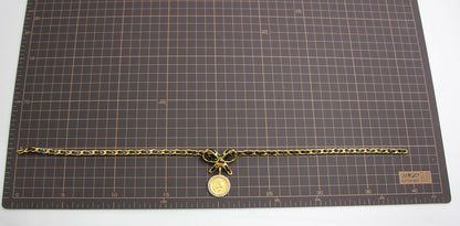 Chanel Vintage 96P Mrs Coco Gold-plated Leather Chain Necklace