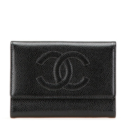 Chanel Coco Mark Caviar Skin Trifold Wallet