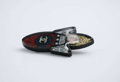 Chanel 17S Resin Rocket Glitter Creative Brooch