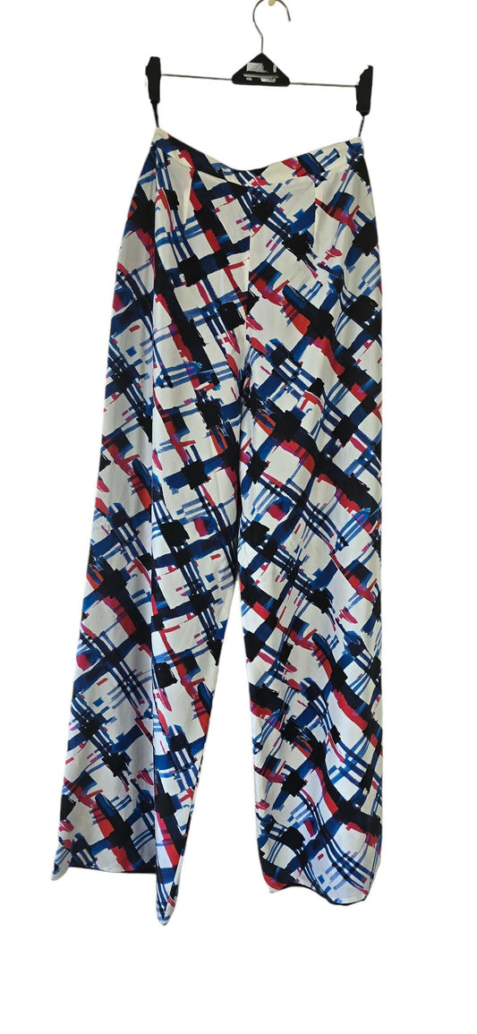 Rare Chanel 16P Runway Wide Leg Silk Trouser Pants FR 36