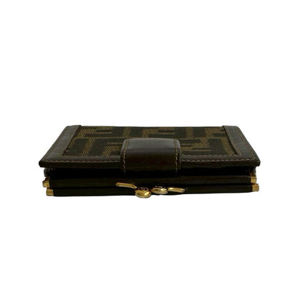 Fendi Zucca FF Canvas Leather Wallet