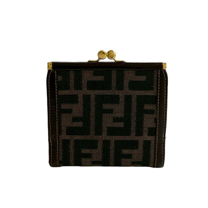 Fendi Zucca FF Canvas Leather Wallet