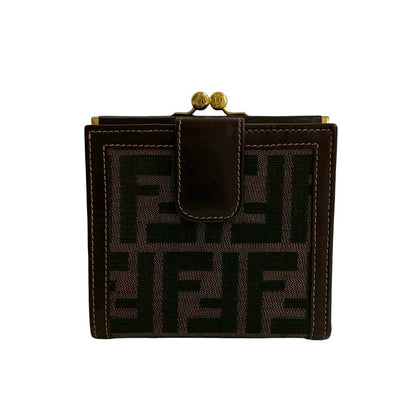 Fendi Zucca FF Canvas Leather Wallet