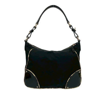 Prada Triangle Logo Nylon Leather 2way Shoulder Bag Handbag