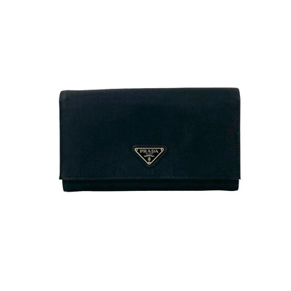 Prada Nylon Saffiano Leather Long Wallet