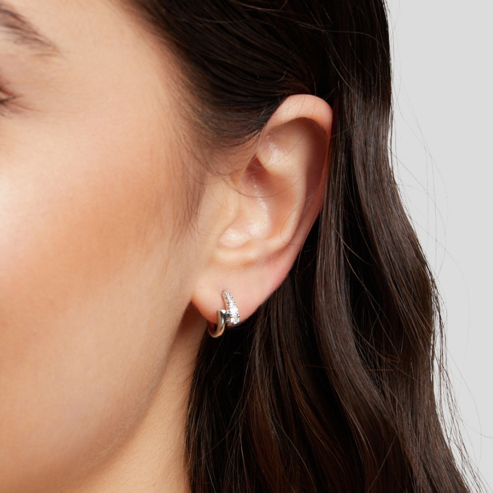 Anastasia Silver Crystal Earrings