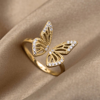 Aria Golden Butterfly Ring