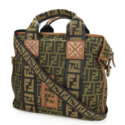 Fendi 7VA158 Zucca Canvas Leather 2way Bag