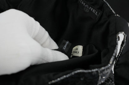Chanel Coco Mark Metallic Black Sequin Tote Bag