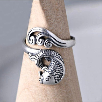 Balmora Silver Koi Fish Ring