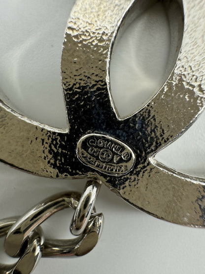 Chanel Vintage 05V Metal White Three CC Waist Chain