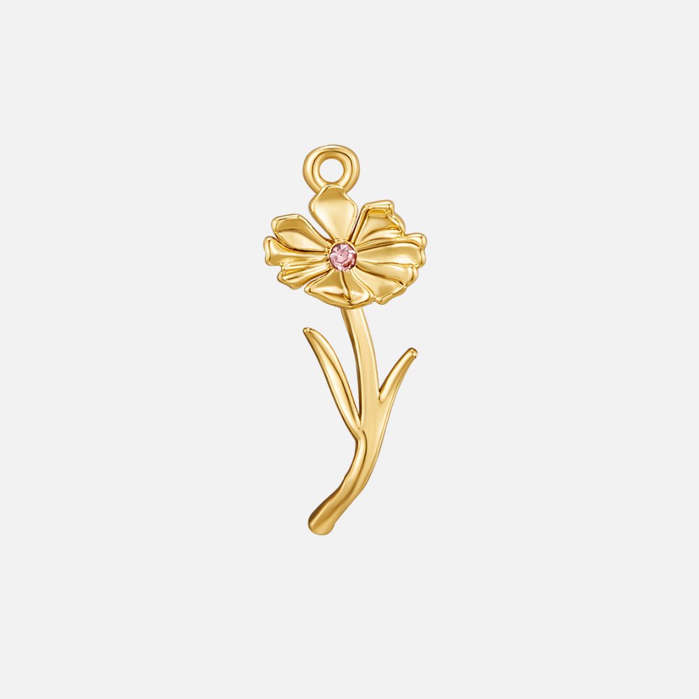 Birth Flower Charm Necklace