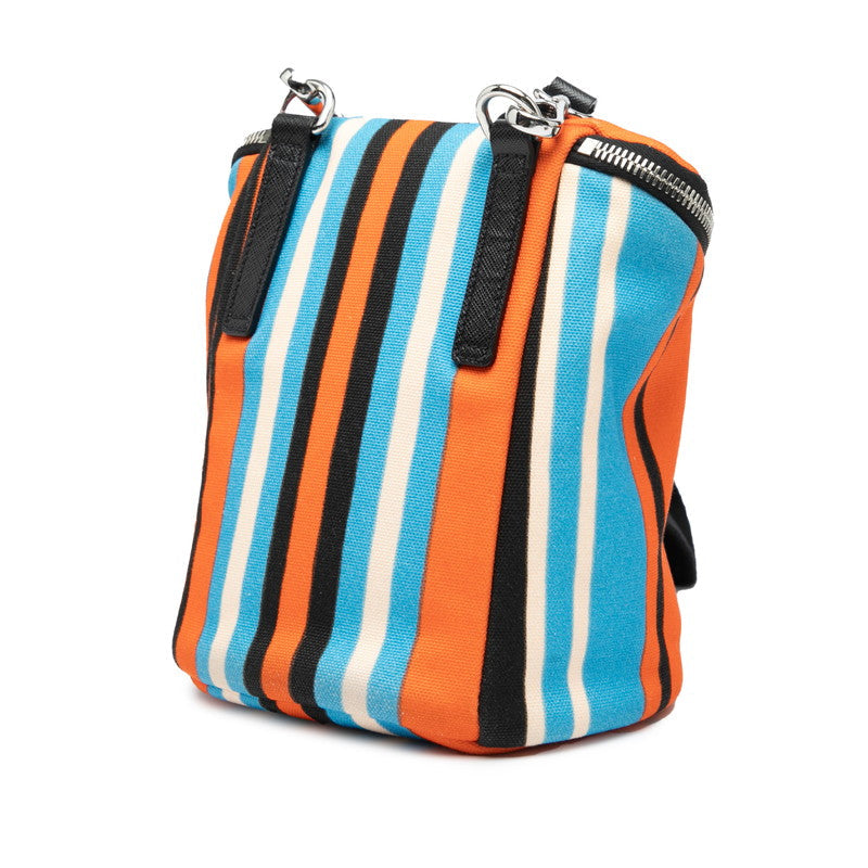 Prada 2VH147 Canvas Leather Shoulder Bag