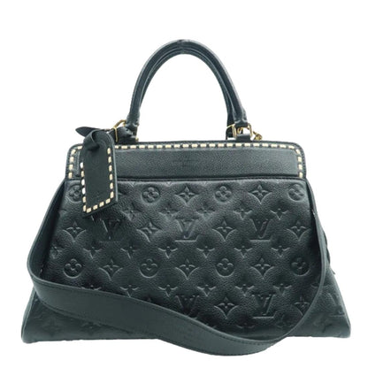 LOUIS VUITTON Vosges MM Empreinte Leather Shoulder Bag Black