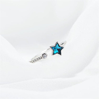 Blue Crystal Shooting Star Ring