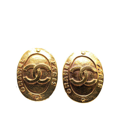 Chanel Coco Mark Oval Vintage Earrings