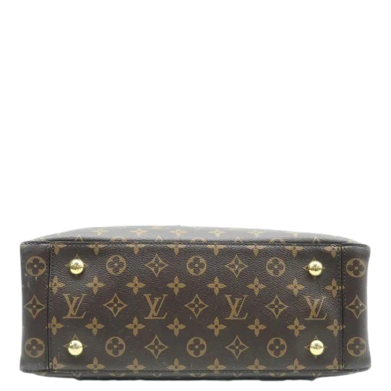 LOUIS VUITTON Flower Zipped Monogram Canvas Tote Bag Brown