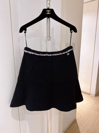 Chanel 21 spring and summer dark blue skirt