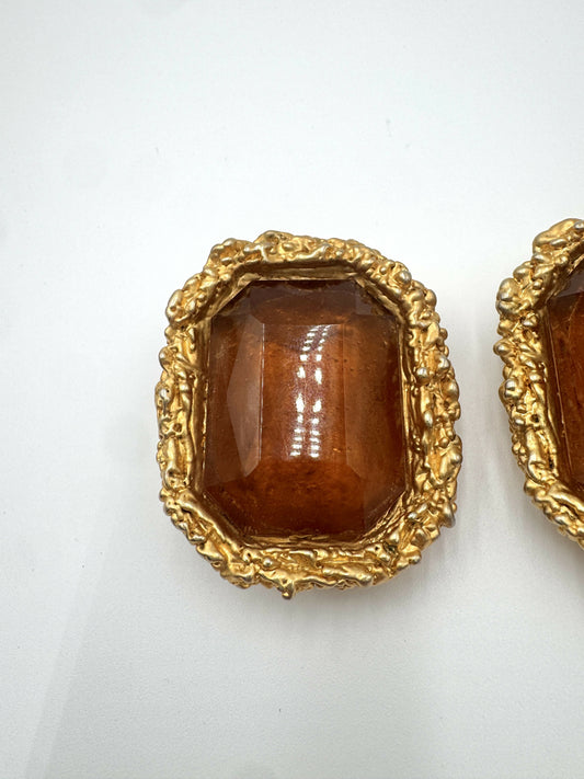Chanel Vintage 1990 Runway Gripoix Earrings