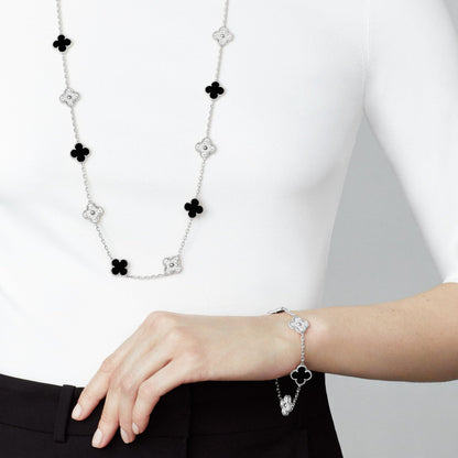 VAN CLEEF & ARPELS Vintage Alhambra Diamond Bracelet Black/silver