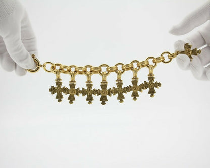 Chanel Vintage 94P Gold-plated Eight Cross Bracelet