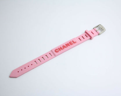 Chanel Vintage 99P Rubber Pink with Peach Wording Bracelet