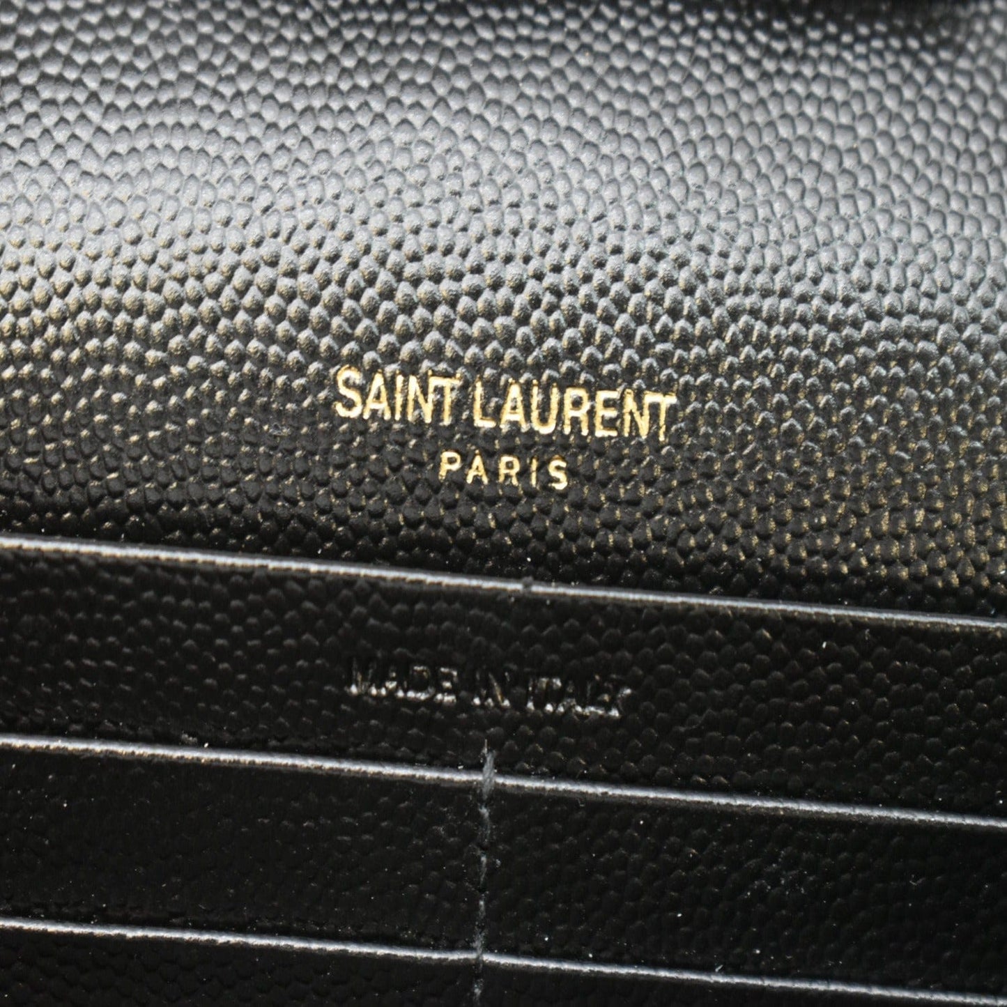 YVES SAINT LAURENT Envelope Monogram Leather Crossbody Chain Wallet Black