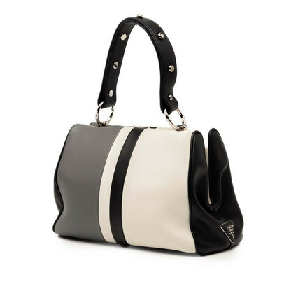 Prada Byadera Frame Leather Handbag