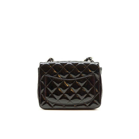 Chanel Quilted Patent Leather Mini Square Flap Bag