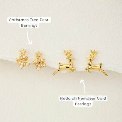 Christmas Tree Pearl Earrings