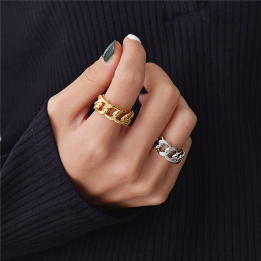 Classic 925 Sterling Silver Chain Ring