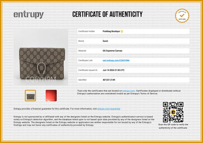 Gucci Dionysus GG Supreme Canvas Chain Wallet Bag
