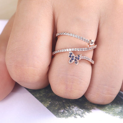 Crystal Butterfly Twist Ring