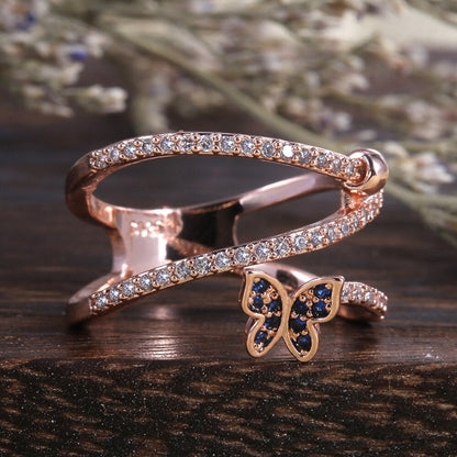 Crystal Butterfly Twist Ring