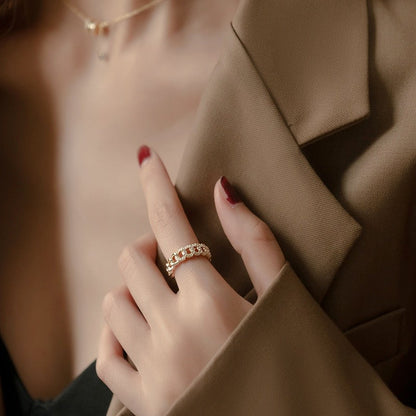 Crystal Elise Chain Link Ring