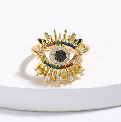 Crystal Evil Eye Rings