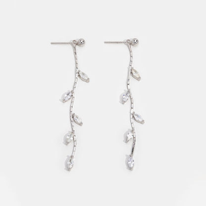 Crystal Leaf Earrings