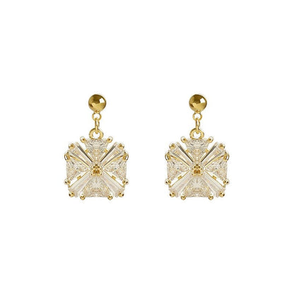 Crystal Square Drop Earrings
